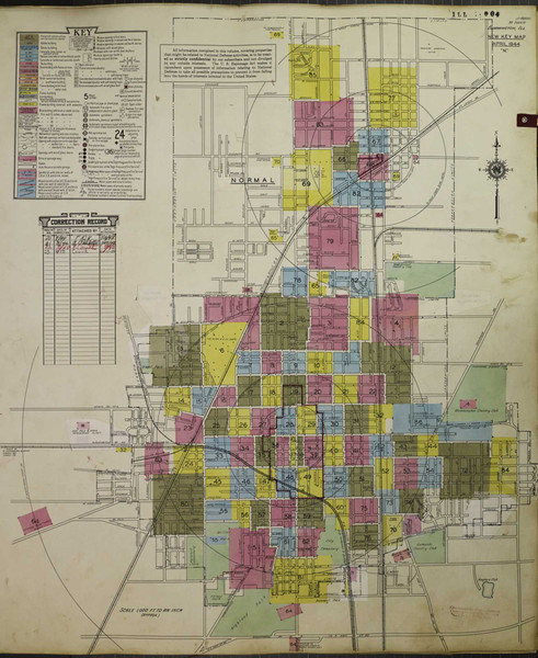Bloomington Illinois 1950 - Fire Insurance Index - Old Map Reprint