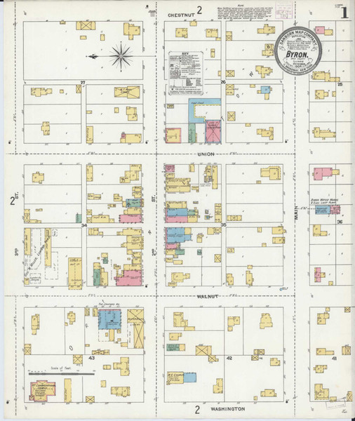 Byron Illinois 1904 - Fire Insurance Index - Old Map Reprint