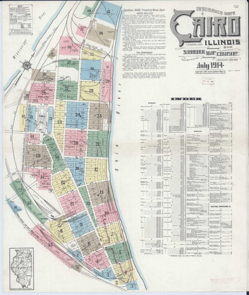 Cairo Illinois 1914 - Fire Insurance Index - Old Map Reprint