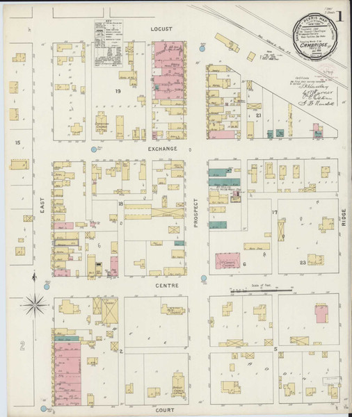 Cambridge Illinois 1894 - Fire Insurance Index - Old Map Reprint