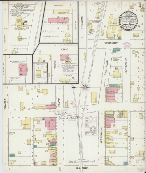 Camp Point Illinois 1893 - Fire Insurance Index - Old Map Reprint