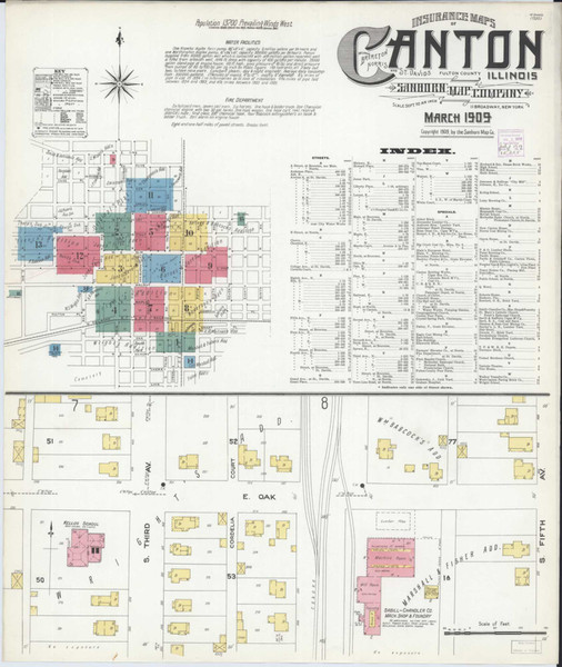 Canton Illinois 1909 - Fire Insurance Index - Old Map Reprint