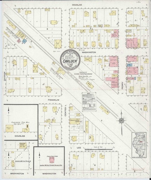 Carlock Illinois 1914 - Fire Insurance Index - Old Map Reprint