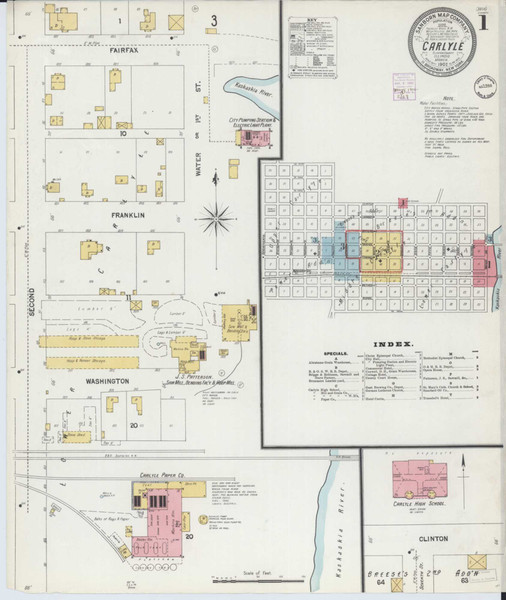 Carlyle Illinois 1902 - Fire Insurance Index - Old Map Reprint