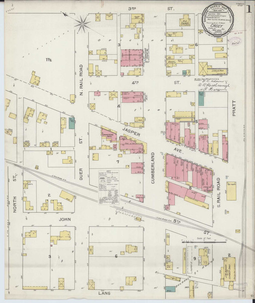 Casey Illinois 1893 - Fire Insurance Index - Old Map Reprint