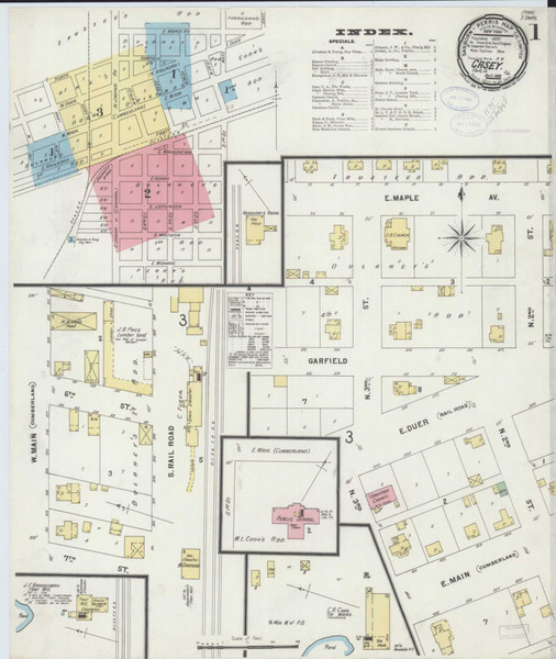 Casey Illinois 1898 - Fire Insurance Index - Old Map Reprint