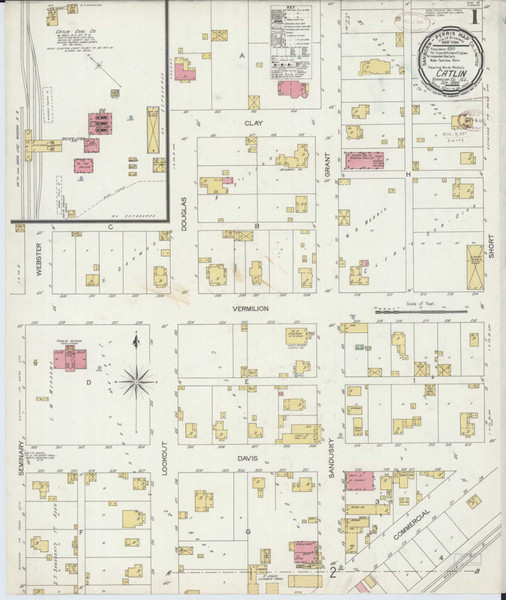 Catlin Illinois 1899 - Fire Insurance Index - Old Map Reprint