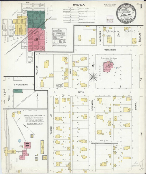 Catlin Illinois 1909 - Fire Insurance Index - Old Map Reprint