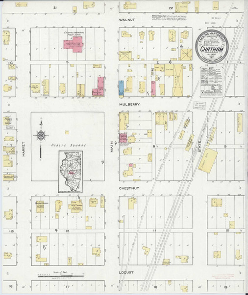Chatham Illinois 1917 - Fire Insurance Index - Old Map Reprint