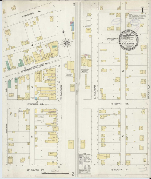 Chebanse Illinois 1898 - Fire Insurance Index - Old Map Reprint