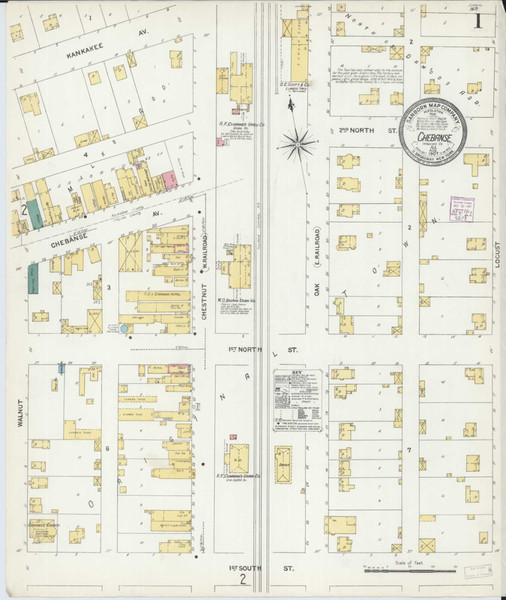 Chebanse Illinois 1907 - Fire Insurance Index - Old Map Reprint