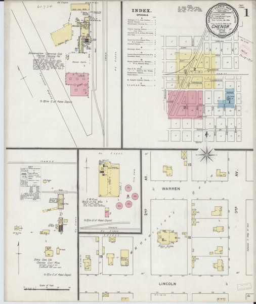 Chenoa Illinois 1894 - Fire Insurance Index - Old Map Reprint