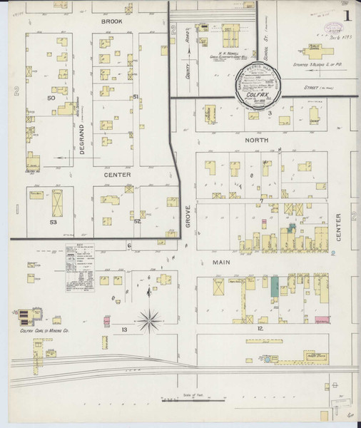 Colfax Illinois 1893 - Fire Insurance Index - Old Map Reprint