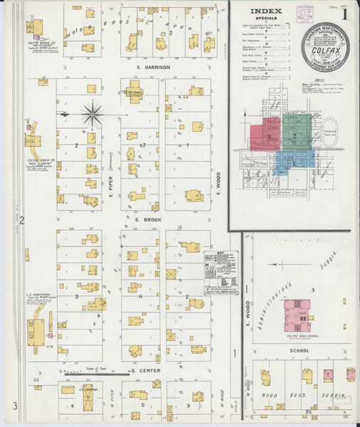 Colfax Illinois 1906 - Fire Insurance Index - Old Map Reprint