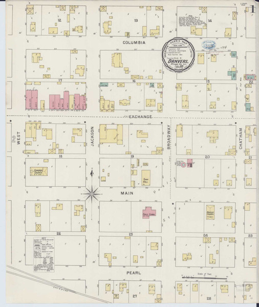 Danvers Illinois 1894 - Fire Insurance Index - Old Map Reprint
