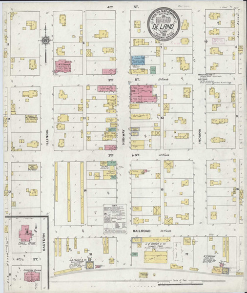 De Land Illinois 1910 - Fire Insurance Index - Old Map Reprint