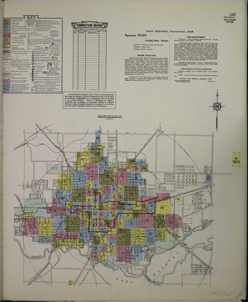 Decatur Illinois 1945 - Fire Insurance Index - Old Map Reprint
