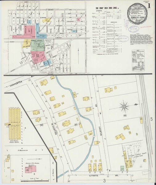 Downers Grove Illinois 1898 - Fire Insurance Index - Old Map Reprint