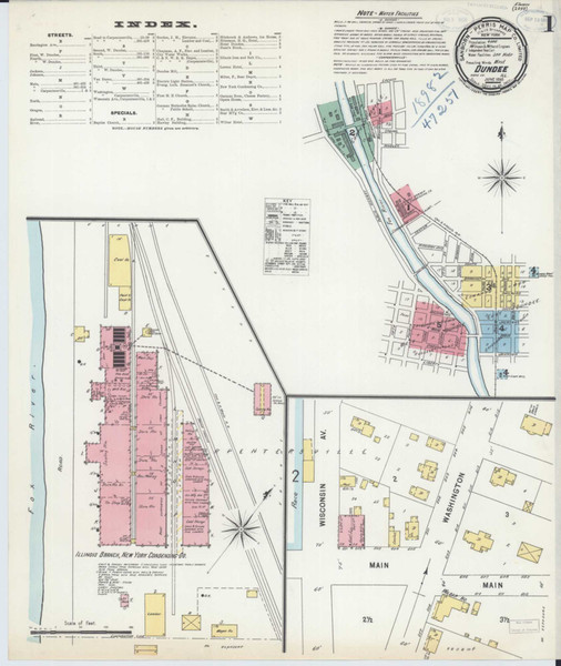 Dundee Illinois 1898 - Fire Insurance Index - Old Map Reprint