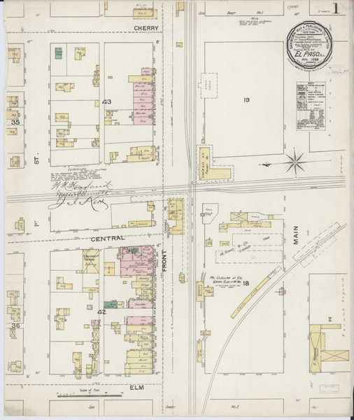 El Paso Illinois 1888 - Fire Insurance Index - Old Map Reprint