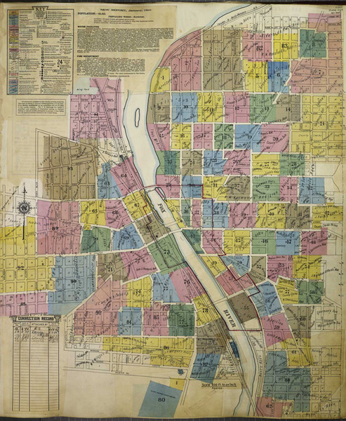 Elgin Illinois 1950 - Fire Insurance Index - Old Map Reprint