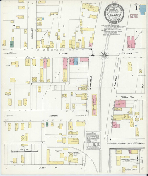 Elmhurst Illinois 1909 - Fire Insurance Index - Old Map Reprint