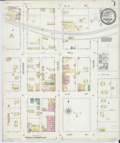 Eureka Illinois 1892 - Fire Insurance Index - Old Map Reprint