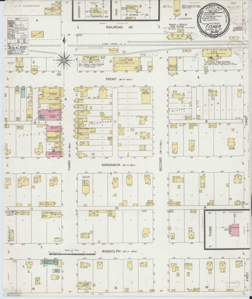 Fisher Illinois 1899 - Fire Insurance Index - Old Map Reprint