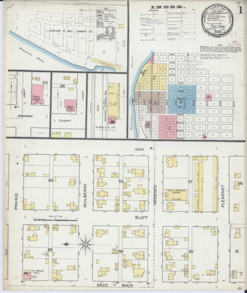 Fulton Illinois 1892 - Fire Insurance Index - Old Map Reprint