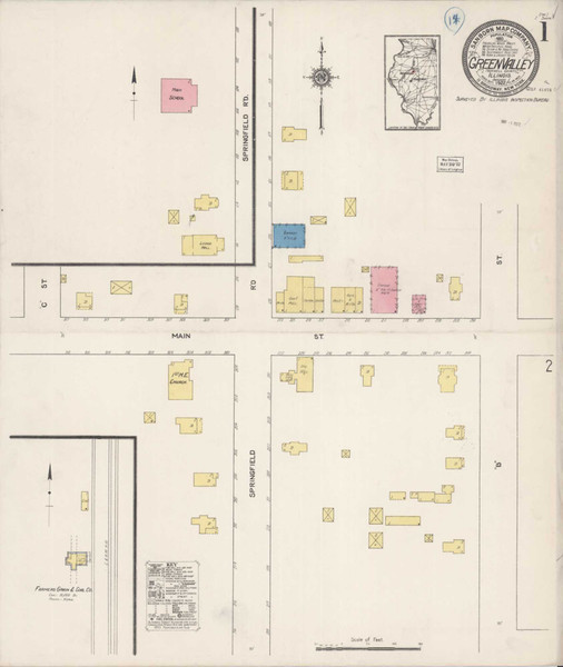 Green Valley Illinois 1922 - Fire Insurance Index - Old Map Reprint