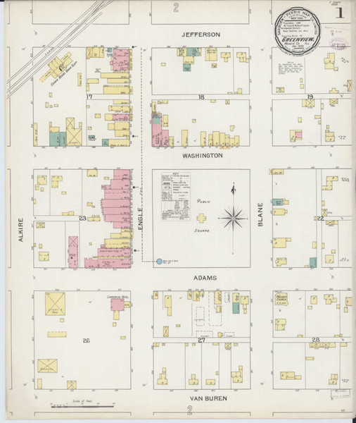 Greenview Illinois 1893 - Fire Insurance Index - Old Map Reprint