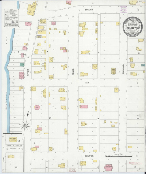 Hampton Illinois 1906 - Fire Insurance Index - Old Map Reprint