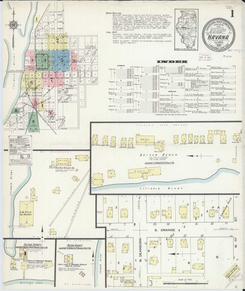 Havana Illinois 1914 - Fire Insurance Index - Old Map Reprint