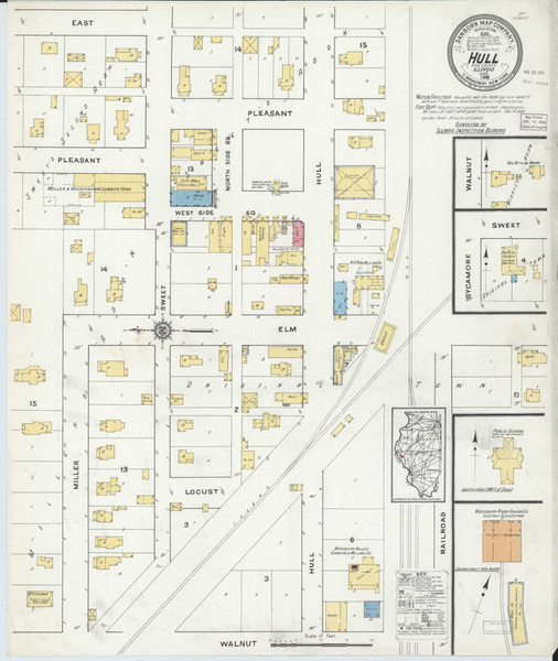 Hull Illinois 1916 - Fire Insurance Index - Old Map Reprint