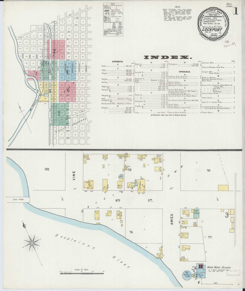 Lockport Illinois 1897 - Fire Insurance Index - Old Map Reprint