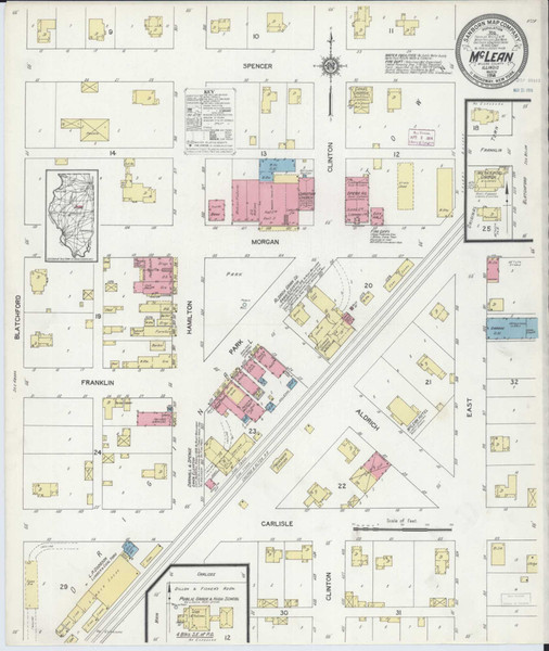 Mclean Illinois 1914 - Fire Insurance Index - Old Map Reprint