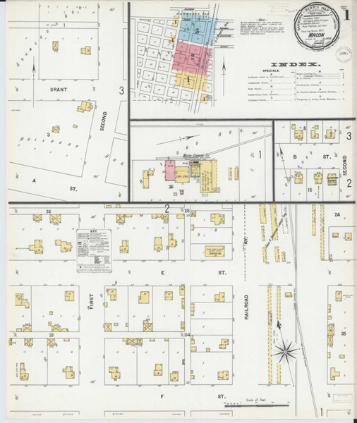 Macon Illinois 1899 - Fire Insurance Index - Old Map Reprint