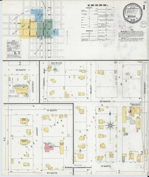 Maroa Illinois 1901 - Fire Insurance Index - Old Map Reprint
