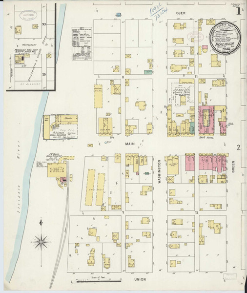 Meredosia Illinois 1898 - Fire Insurance Index - Old Map Reprint