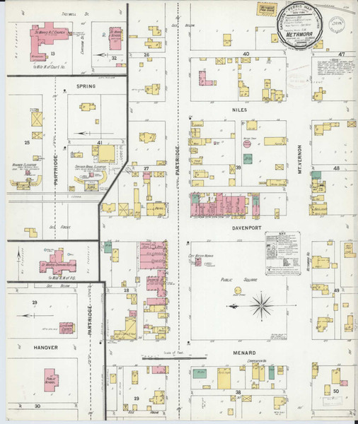 Metamora Illinois 1899 - Fire Insurance Index - Old Map Reprint