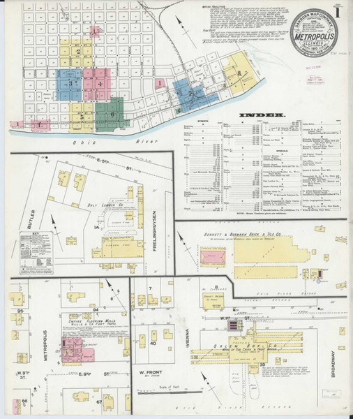 Metropolis Illinois 1910 - Fire Insurance Index - Old Map Reprint