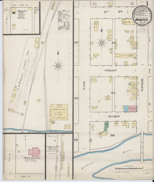 Momence Illinois 1885 - Fire Insurance Index - Old Map Reprint