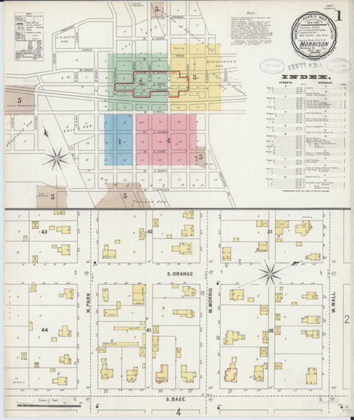 Morrison Illinois 1897 - Fire Insurance Index - Old Map Reprint