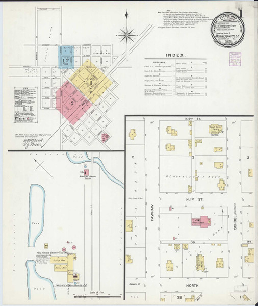 Morrisonville Illinois 1901 - Fire Insurance Index - Old Map Reprint