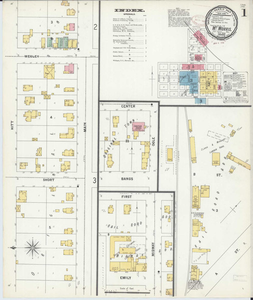 Mount Morris Illinois 1893 - Fire Insurance Index - Old Map Reprint