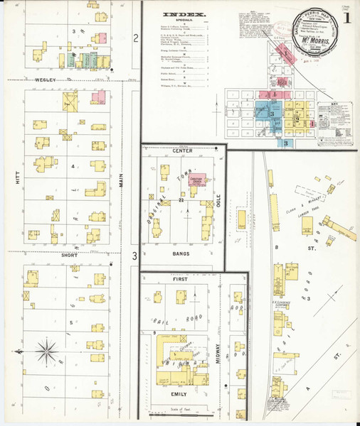 Mount Morris Illinois 1899 - Fire Insurance Index - Old Map Reprint