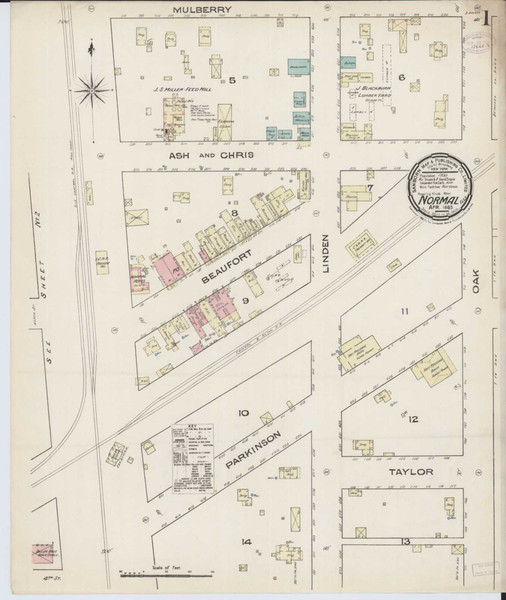 Normal Illinois 1885 - Fire Insurance Index - Old Map Reprint