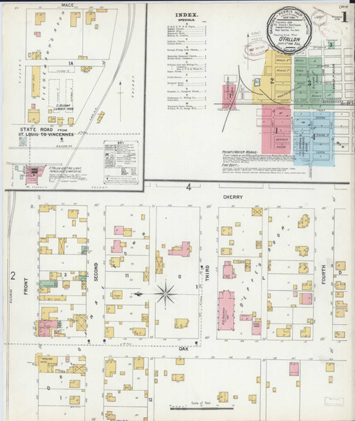 O'Fallon Illinois 1899 - Fire Insurance Index - Old Map Reprint