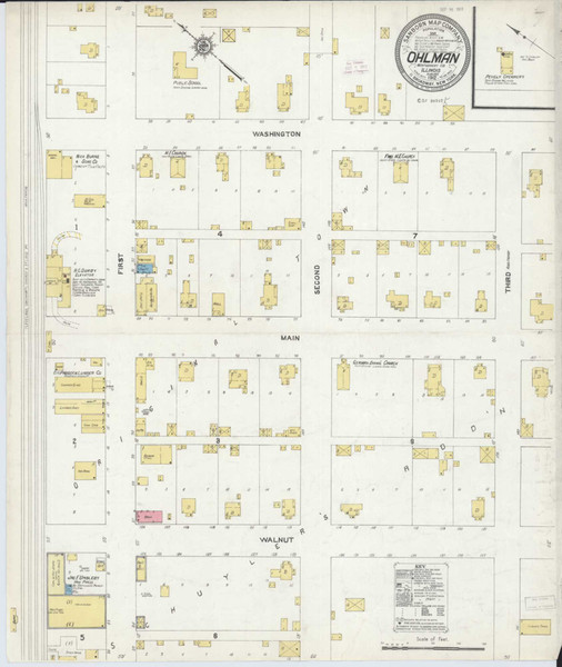 Ohlman Illinois 1912 - Fire Insurance Index - Old Map Reprint