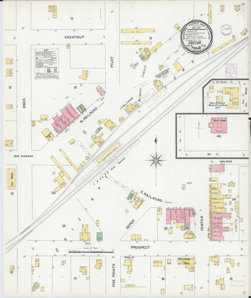 Oneida Illinois 1901 - Fire Insurance Index - Old Map Reprint